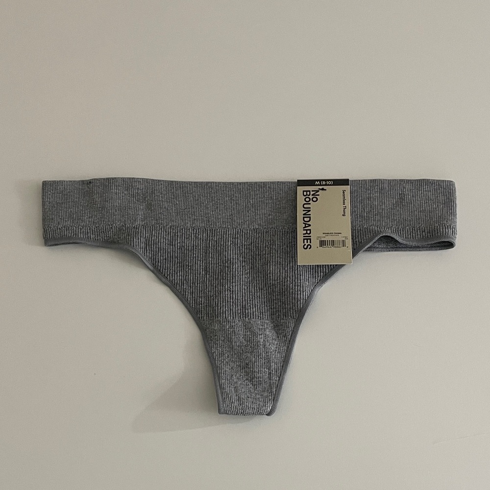 Ribbed Thong Gray